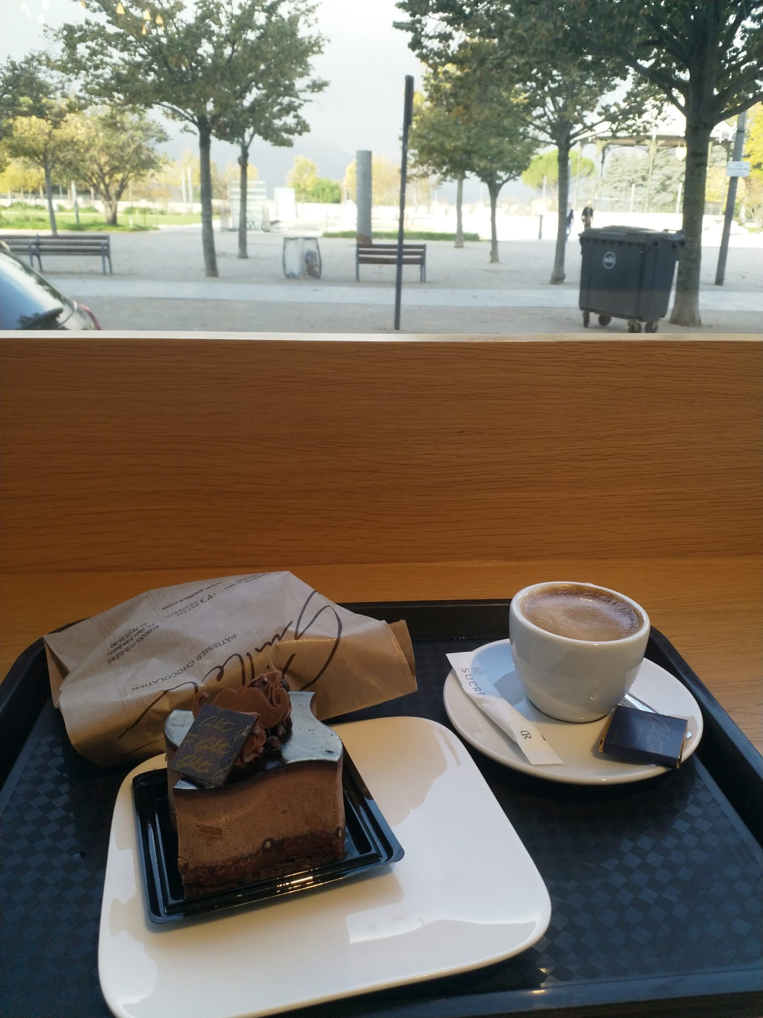 Photo of breakfast at a chocolate shop with a view of Champ de Mars, Valence square